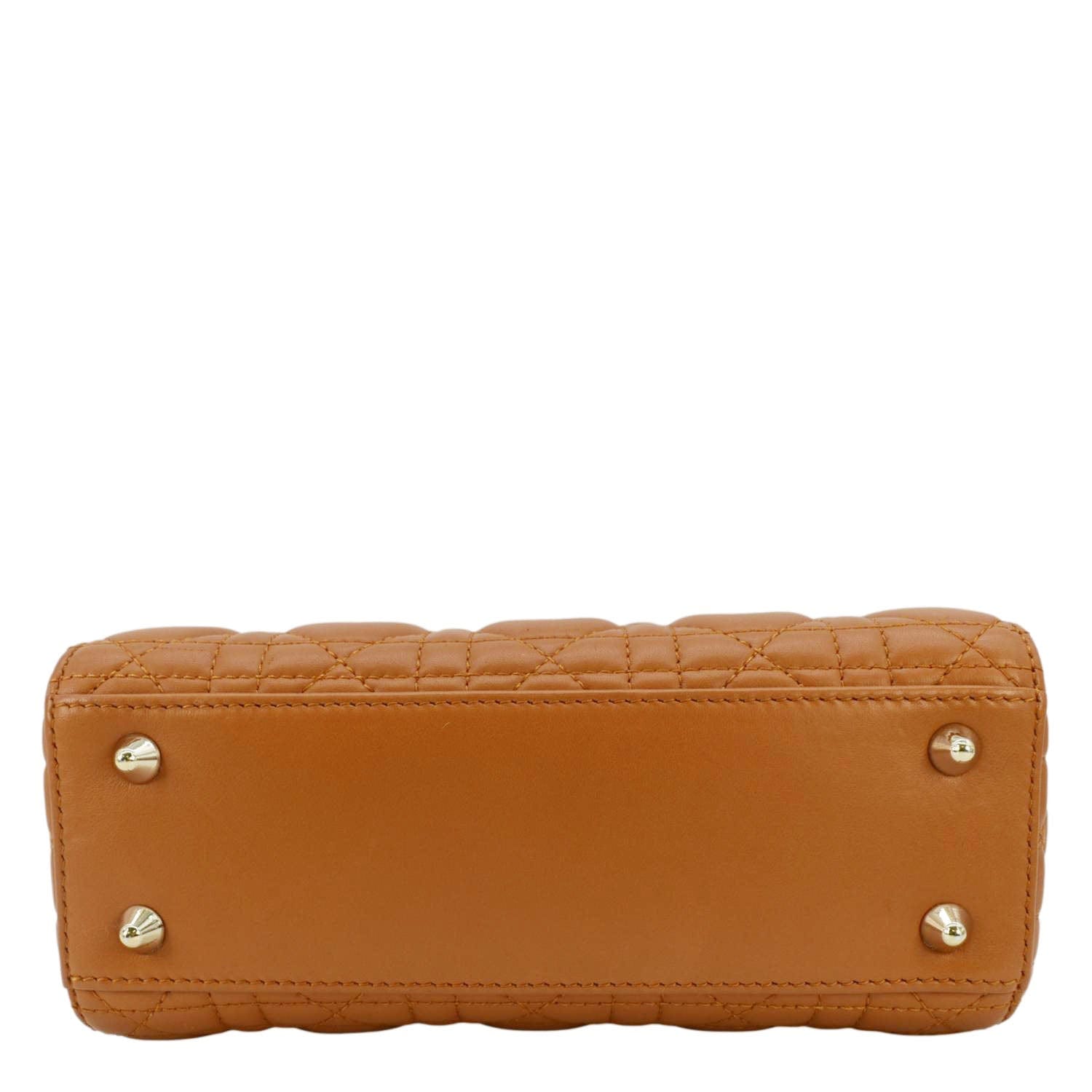 CHRISTIAN DIOR My ABCDior Small Cannage Leather Shoulder Bag Orange