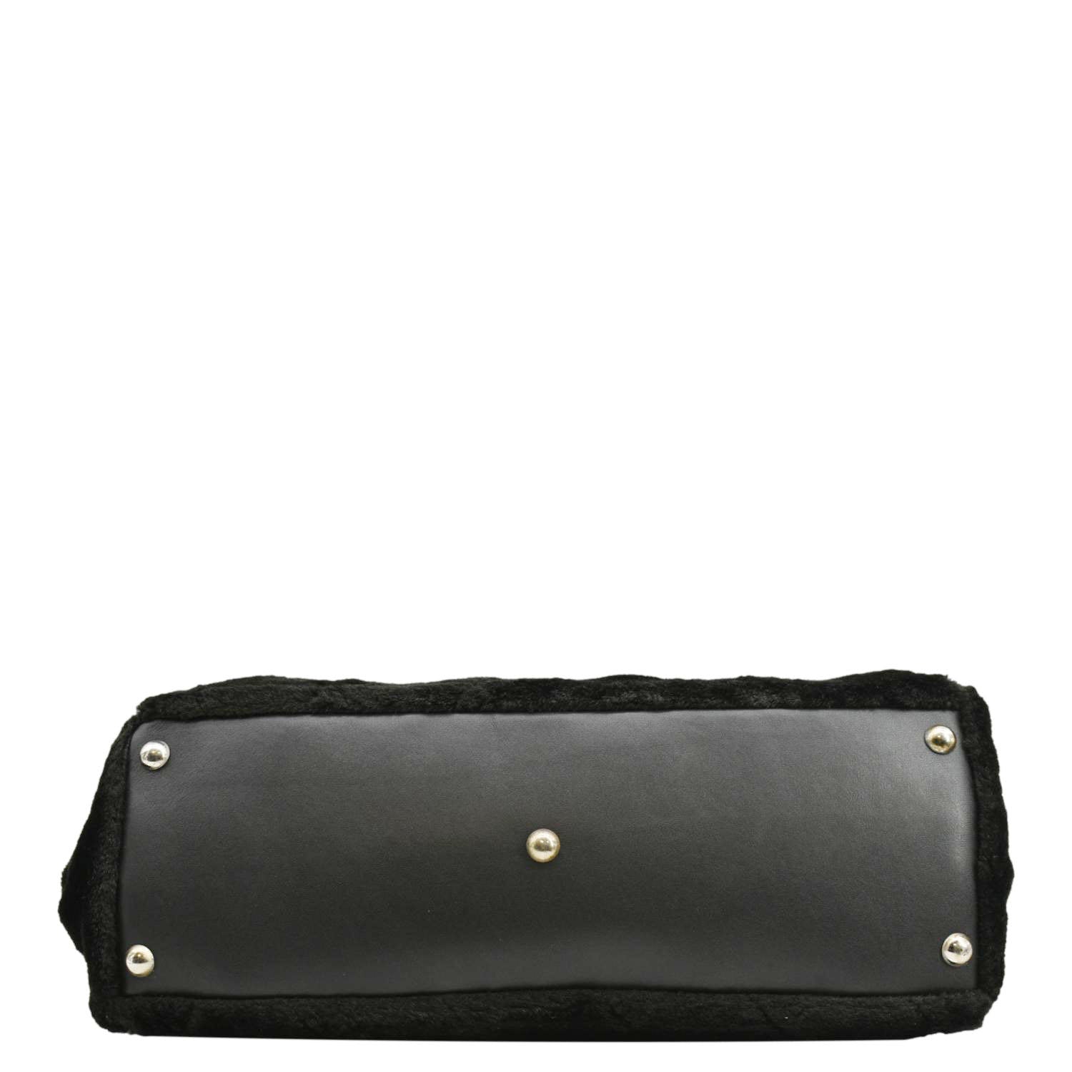 CHANEL Large Camellia Fantasy Faux Fur Tote Bag Black