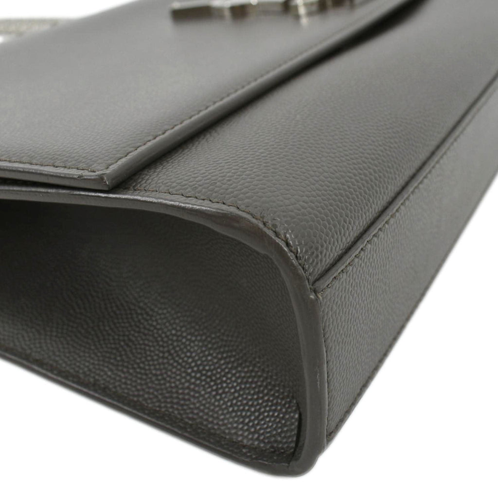 YVES SAINT LAURENT Kate Leather Shoulder Bag Gray