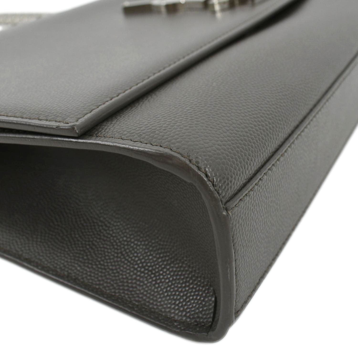 YVES SAINT LAURENT Kate Leather Shoulder Bag Gray