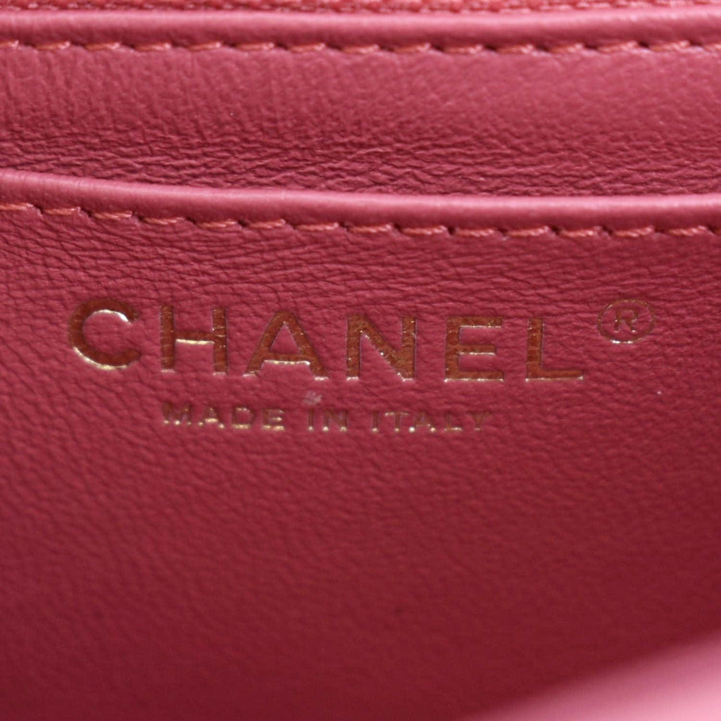 CHANEL Timeless Classic Square Flap Chevron Calfskin Leather Crossbody Bag Pink