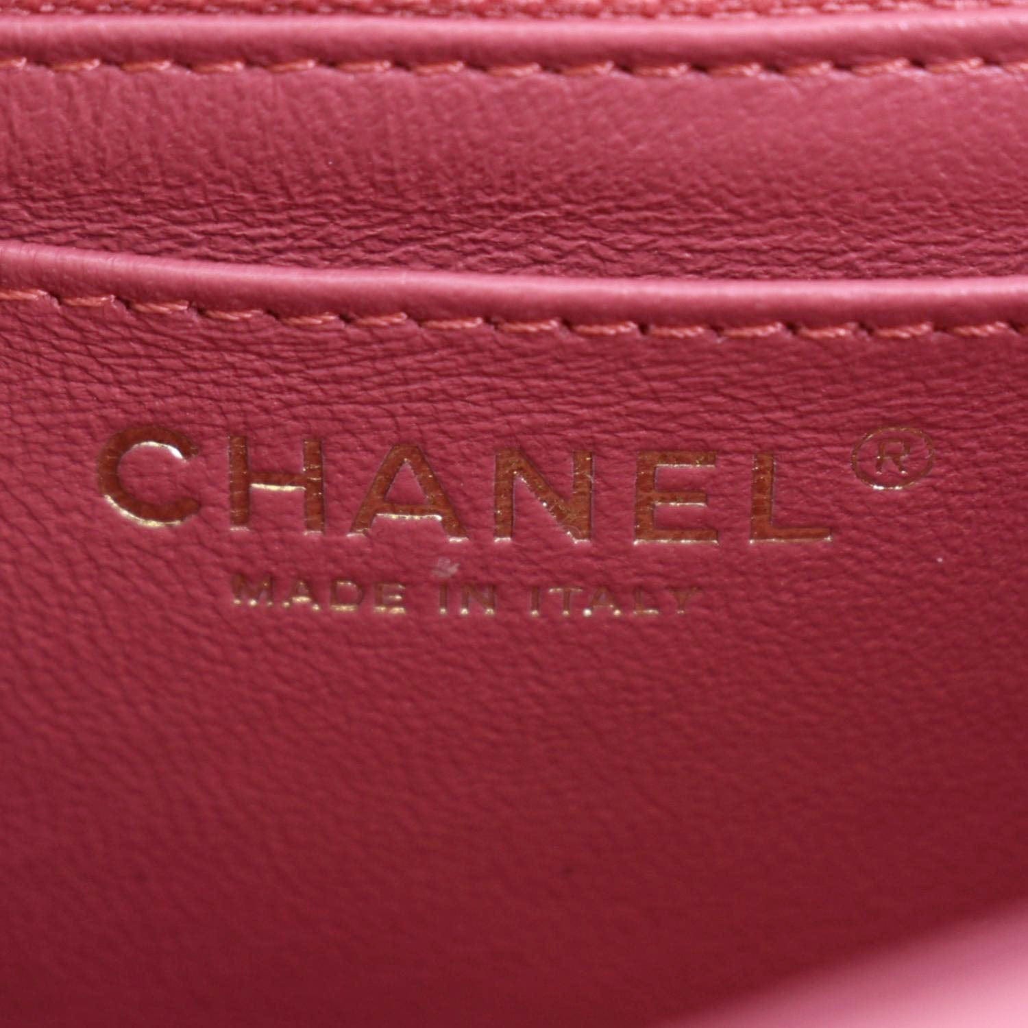 CHANEL Timeless Classic Square Flap Chevron Calfskin Leather Crossbody Bag Pink