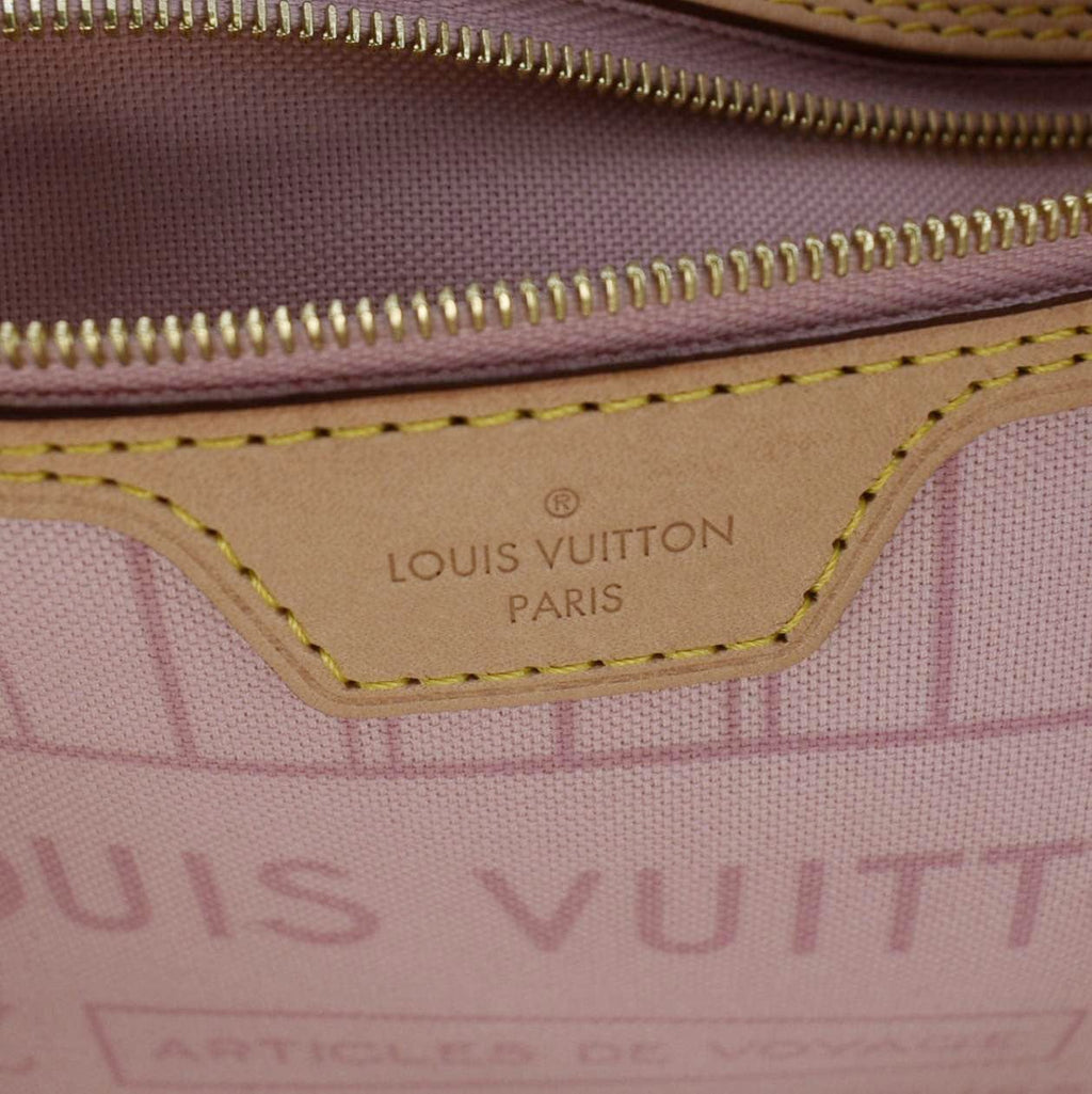 LOUIS VUITTON Neverfull GM Damier Azur Tote Shoulder Bag Rose Ballerine