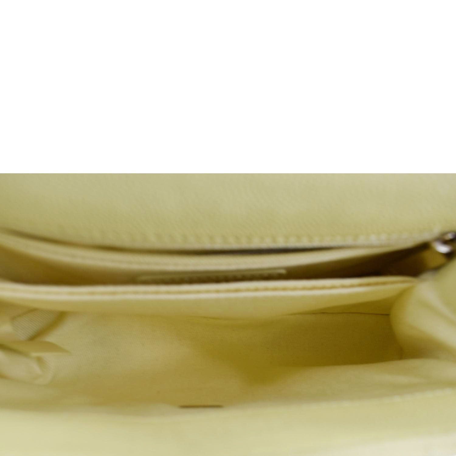 CHANEL CC Coco Flap Caviar Leather Top Handle Shoulder Bag Yellow 24229597