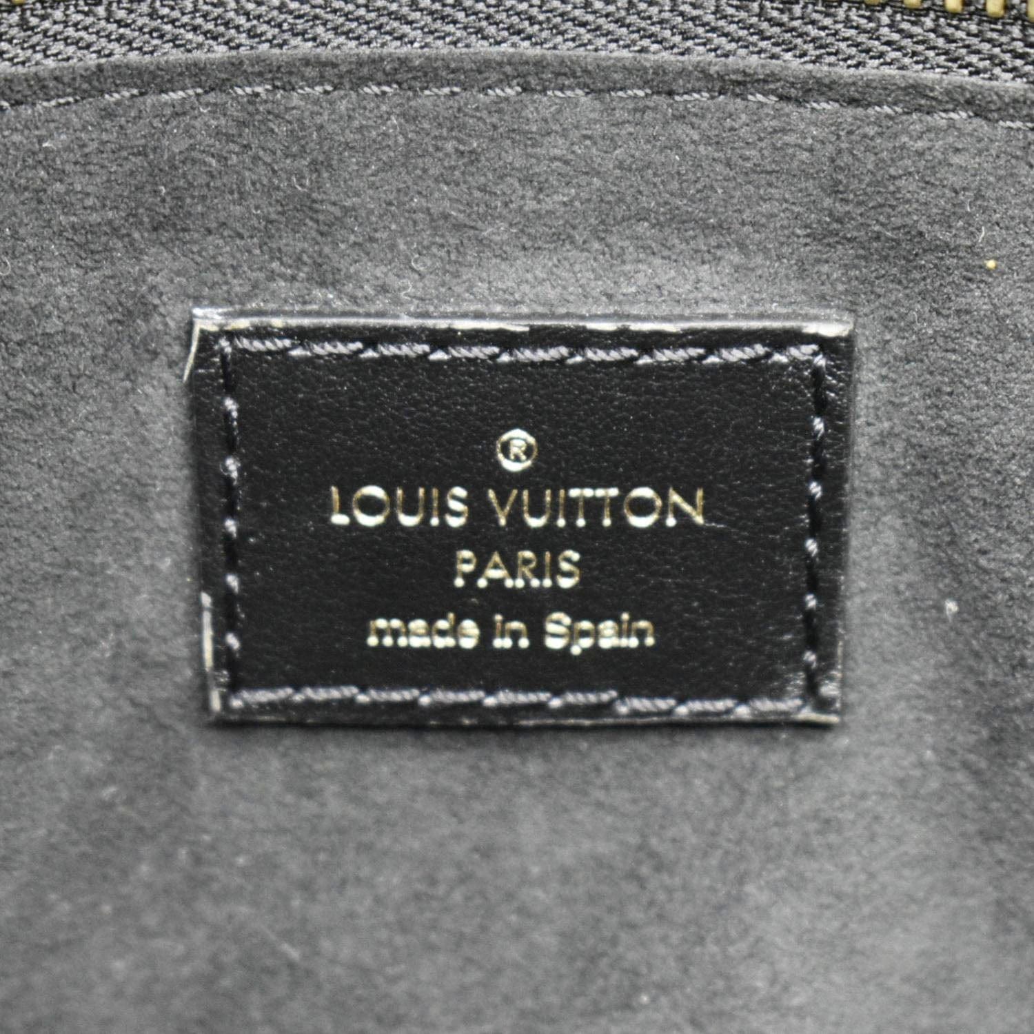 LOUIS VUITTON Broderies Neverfull MM Giant Empreinte Monogram Tote Bag Cream