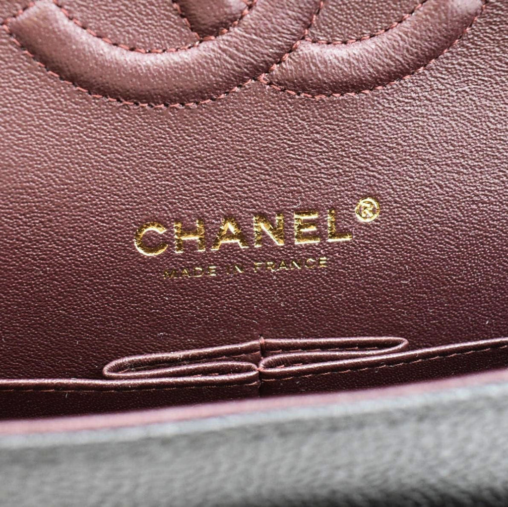 CHANEL Classic Medium Flap Quilted Caviar Leather Shoulder Bag Black