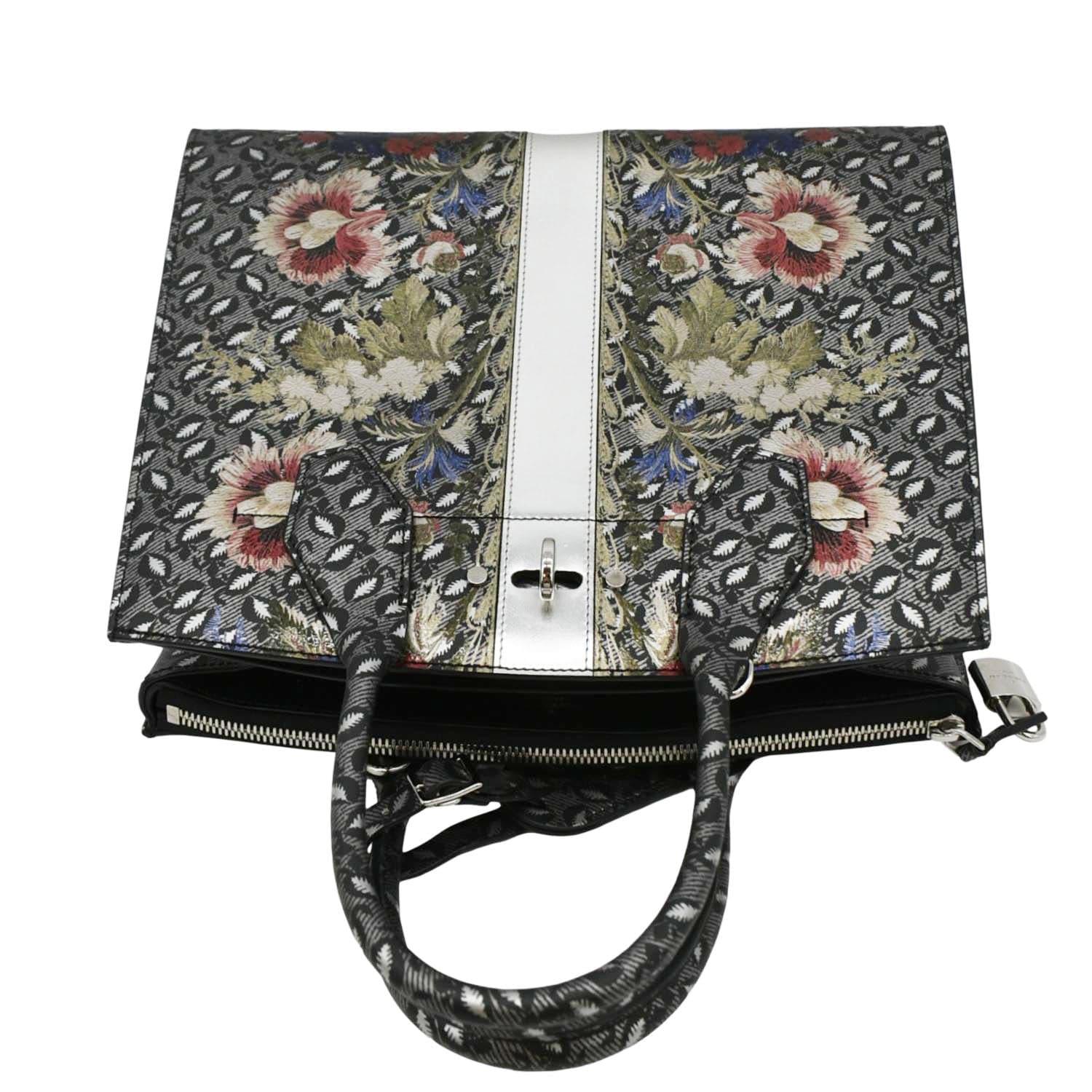 LOUIS VUITTON City Steamer Floral Print Canvas Tote Bag Grey/Silver