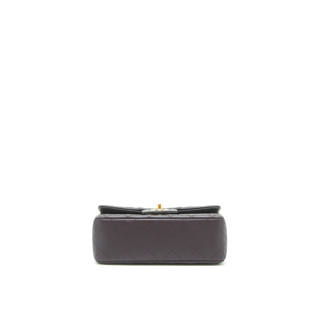 Chanel Mini rectangular Flap Bag lambskin 16B Dark Purple L