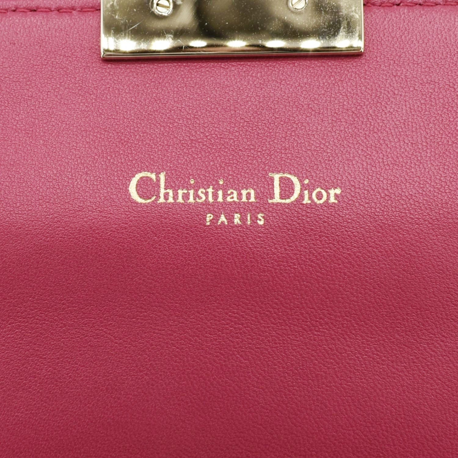 CHRISTIAN DIOR Miss Dior Promenade Cannage Quilted Leather Crossbody Bag Fuchsia