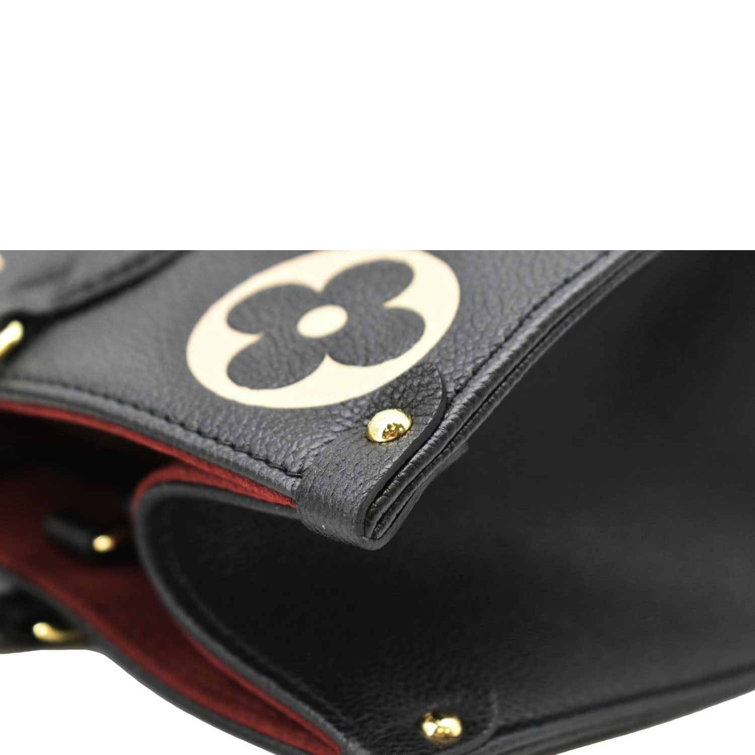 LOUIS VUITTON Onthego MM Giant Monogram Empreinte Leather Tote Bag Bicolor