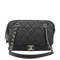 CHANEL Camera Quilted Caviar Leather Shoulder Bag Black