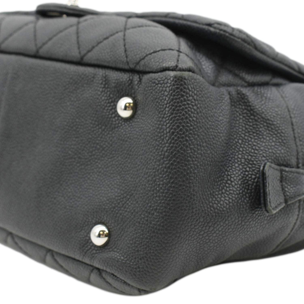 CHANEL Camera Quilted Caviar Leather Shoulder Bag Black