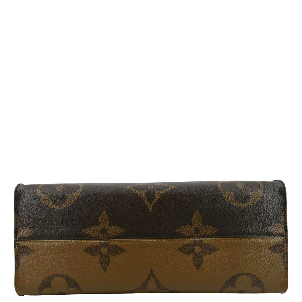 LOUIS VUITTON Onthego GM Giant Monogram Canvas Tote Shoulder Bag Brown