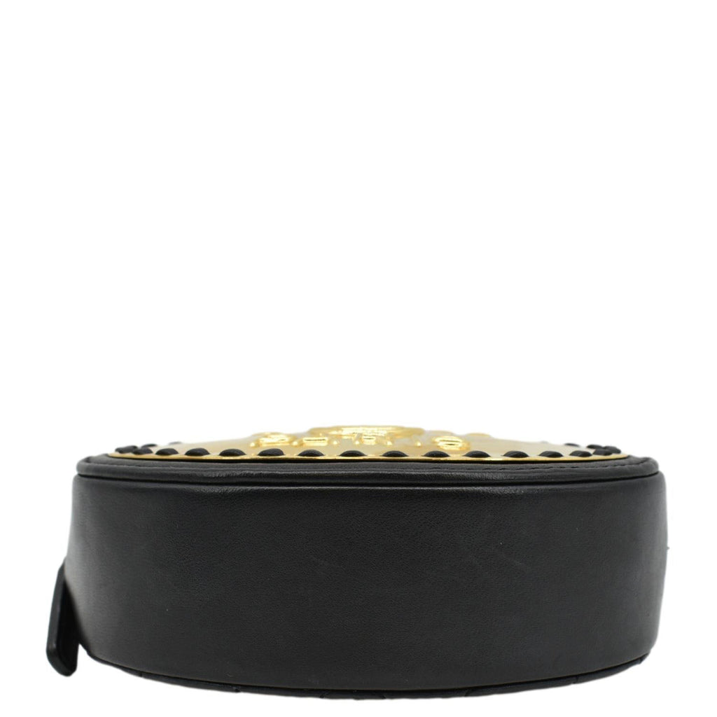 CHANEL Oval CC Leather Vanity Chain Mini Crossbody Clutch Black