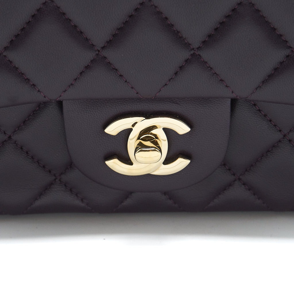 Chanel Mini rectangular Flap Bag lambskin 16B Dark Purple L