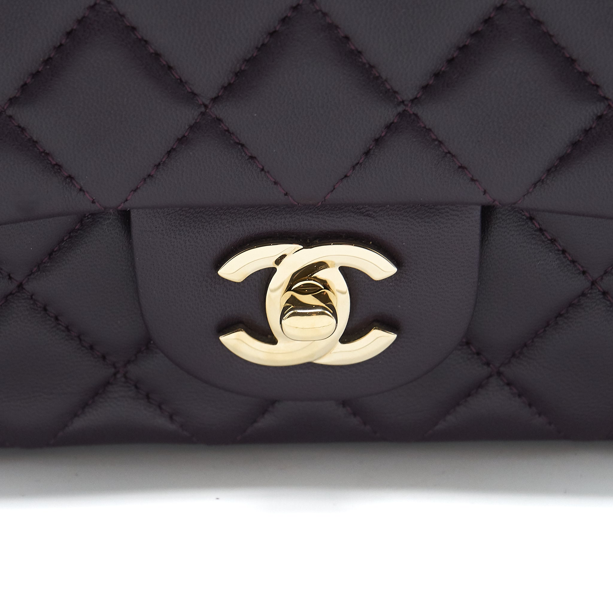 Chanel Mini rectangular Flap Bag lambskin 16B Dark Purple L