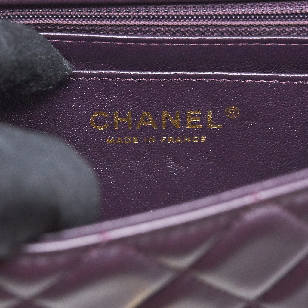 Chanel Mini rectangular Flap Bag lambskin 16B Dark Purple L