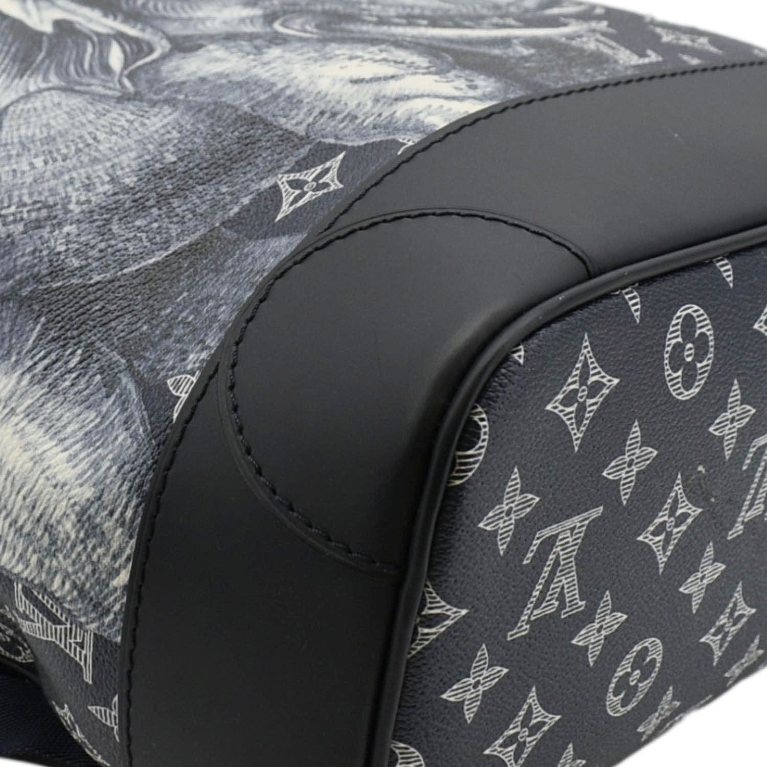 LOUIS VUITTON Steamer Savane Monogram Chapman Canvas Backpack Bag Navy Blue