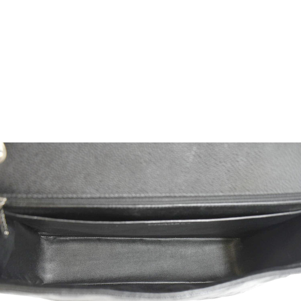 CHANEL Classic Maxi Single Flap Caviar Leather Shoulder Bag Black