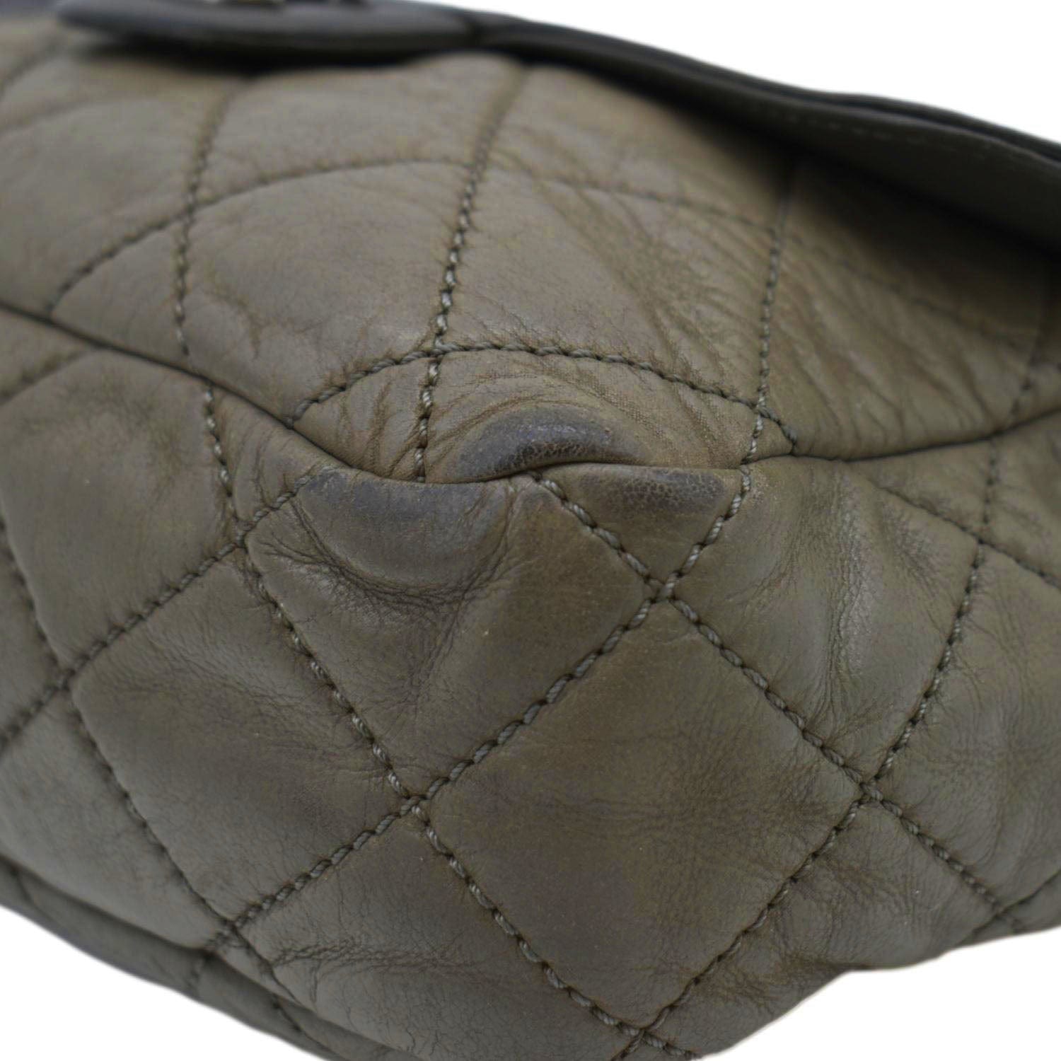 CHANEL In The Mix Flap Quilted Leather Shoulder Bag Grey