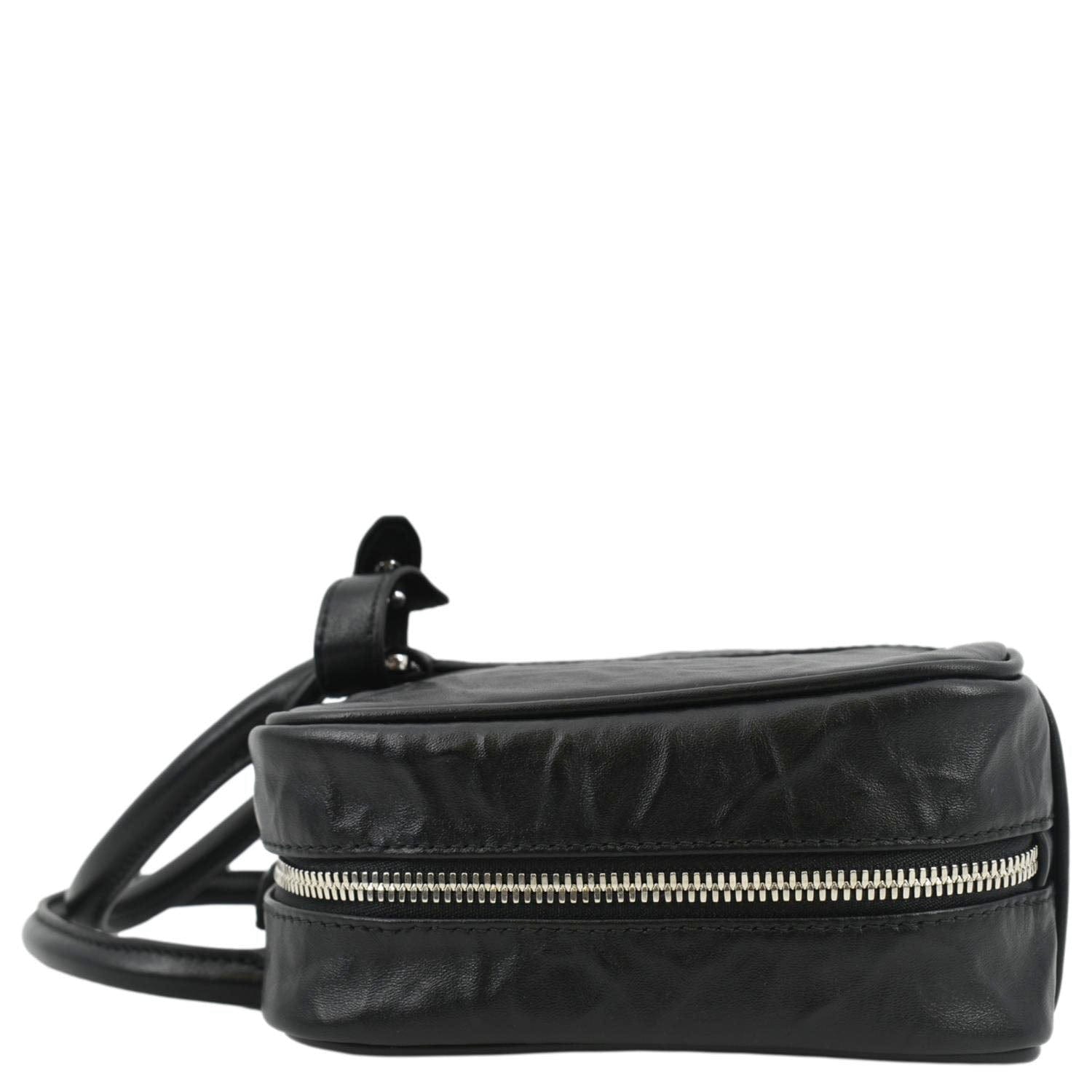 PRADA Re-edition 2001 Medium Antique Nappa Leather Shoulder Bag Black