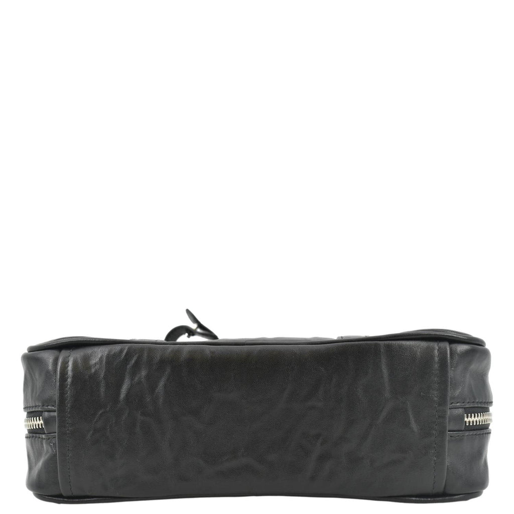PRADA Re-edition 2001 Medium Antique Nappa Leather Shoulder Bag Black
