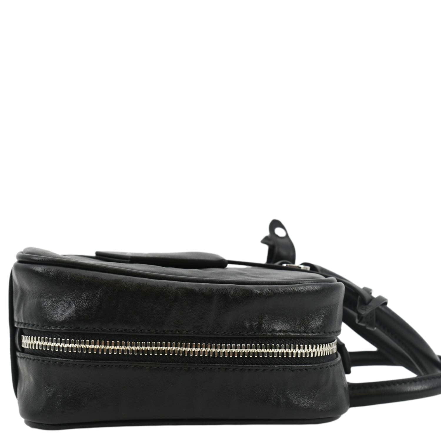 PRADA Re-edition 2001 Medium Antique Nappa Leather Shoulder Bag Black