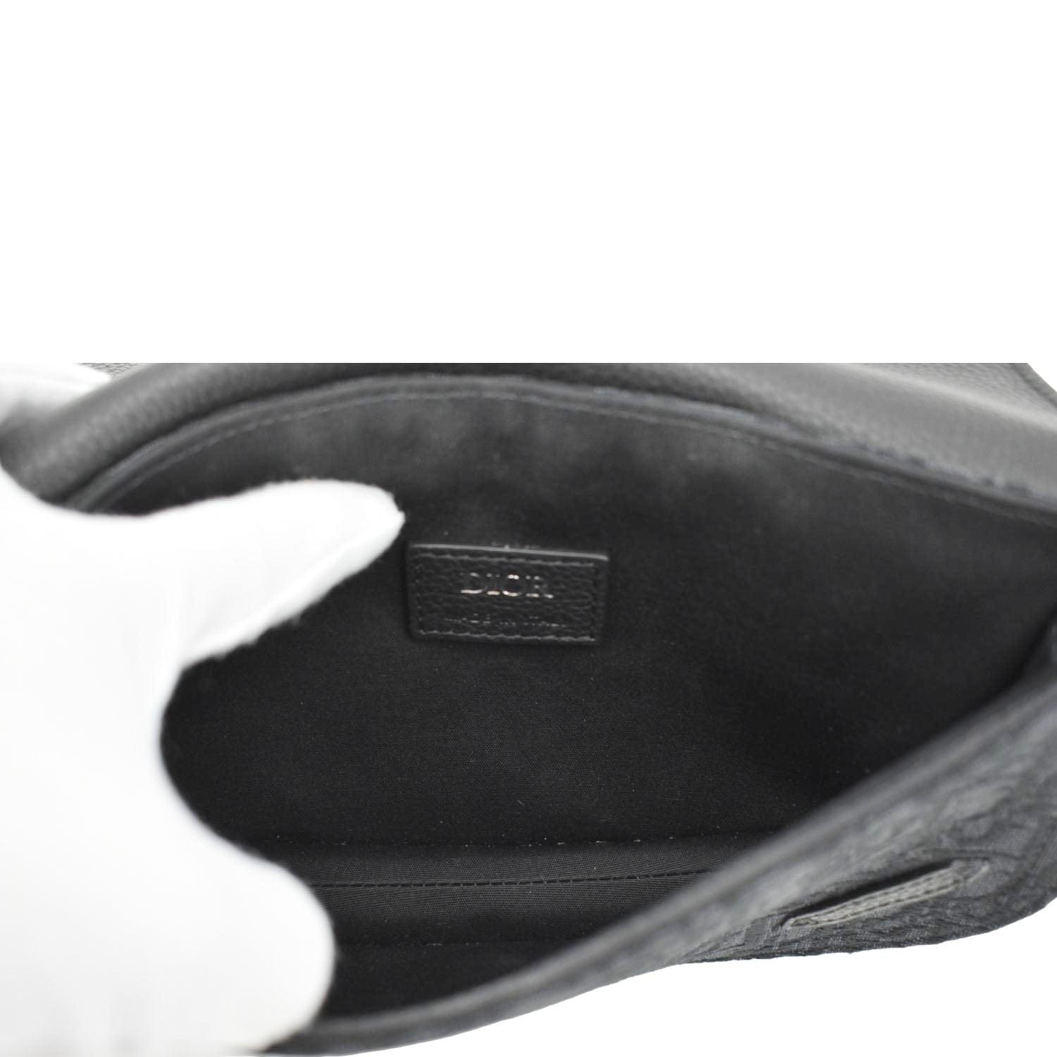 CHRISTIAN DIOR Saddle Oblique Jacquard Crossbody Bag Black