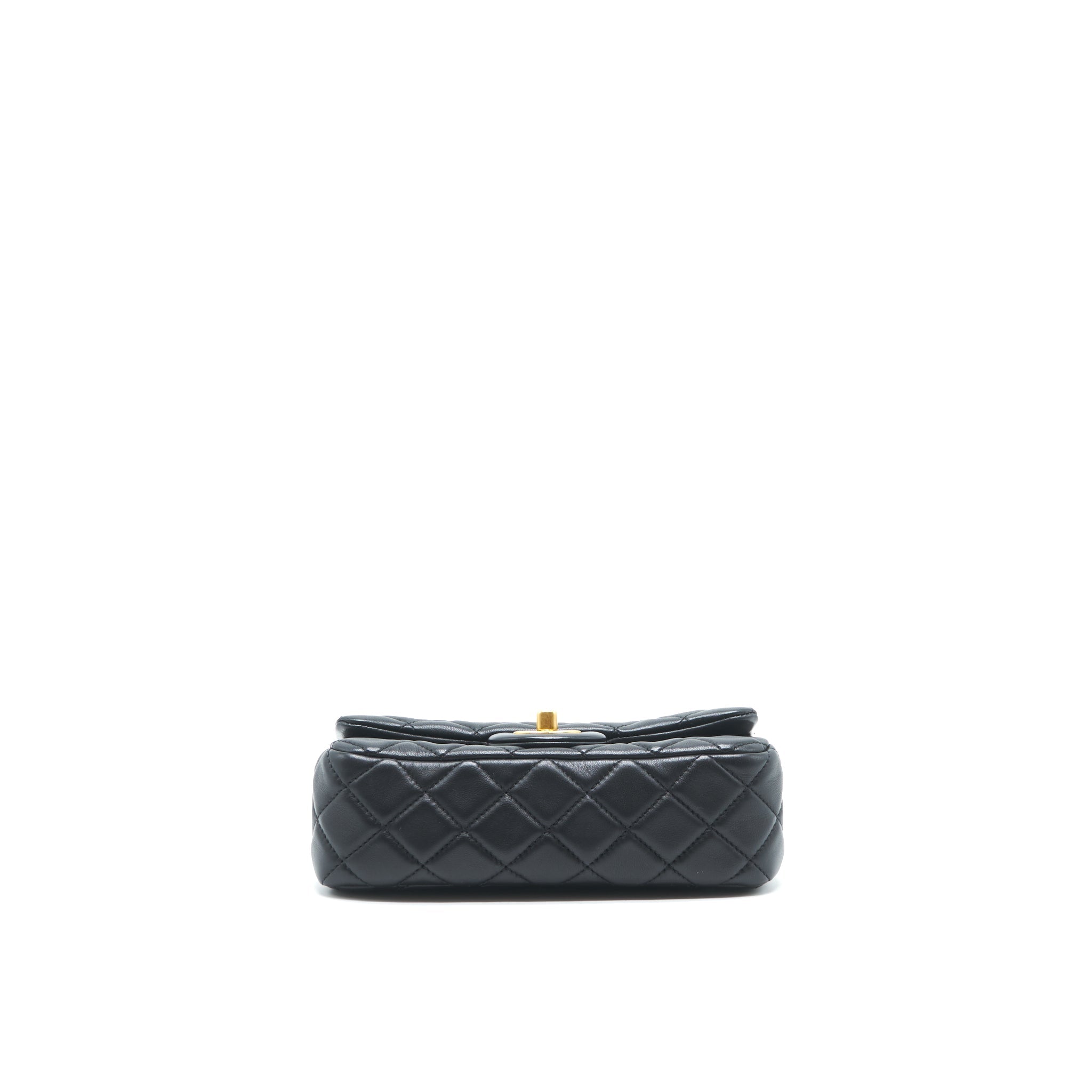 Chanel pearl crush mini rectangular flap bag lambskin black