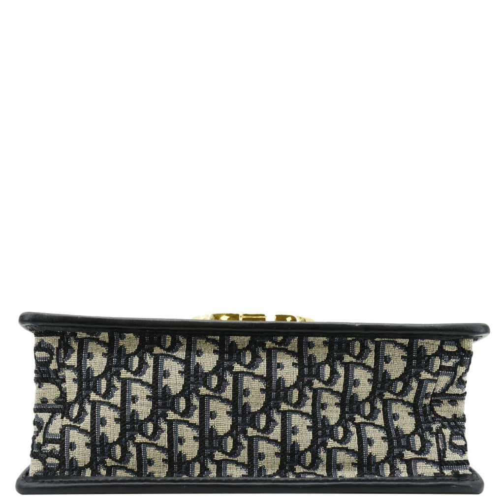 CHRISTIAN DIOR 30 Montaigne Oblique Jacquard Crossbody Clutch Bag Blue