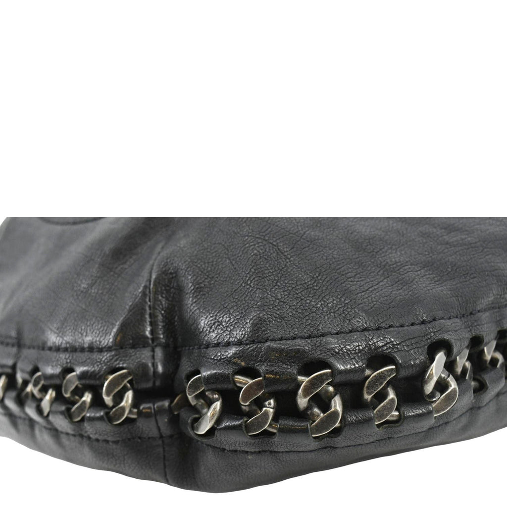 CHANEL Modern Chain Calfskin Leather Hobo Bag Black