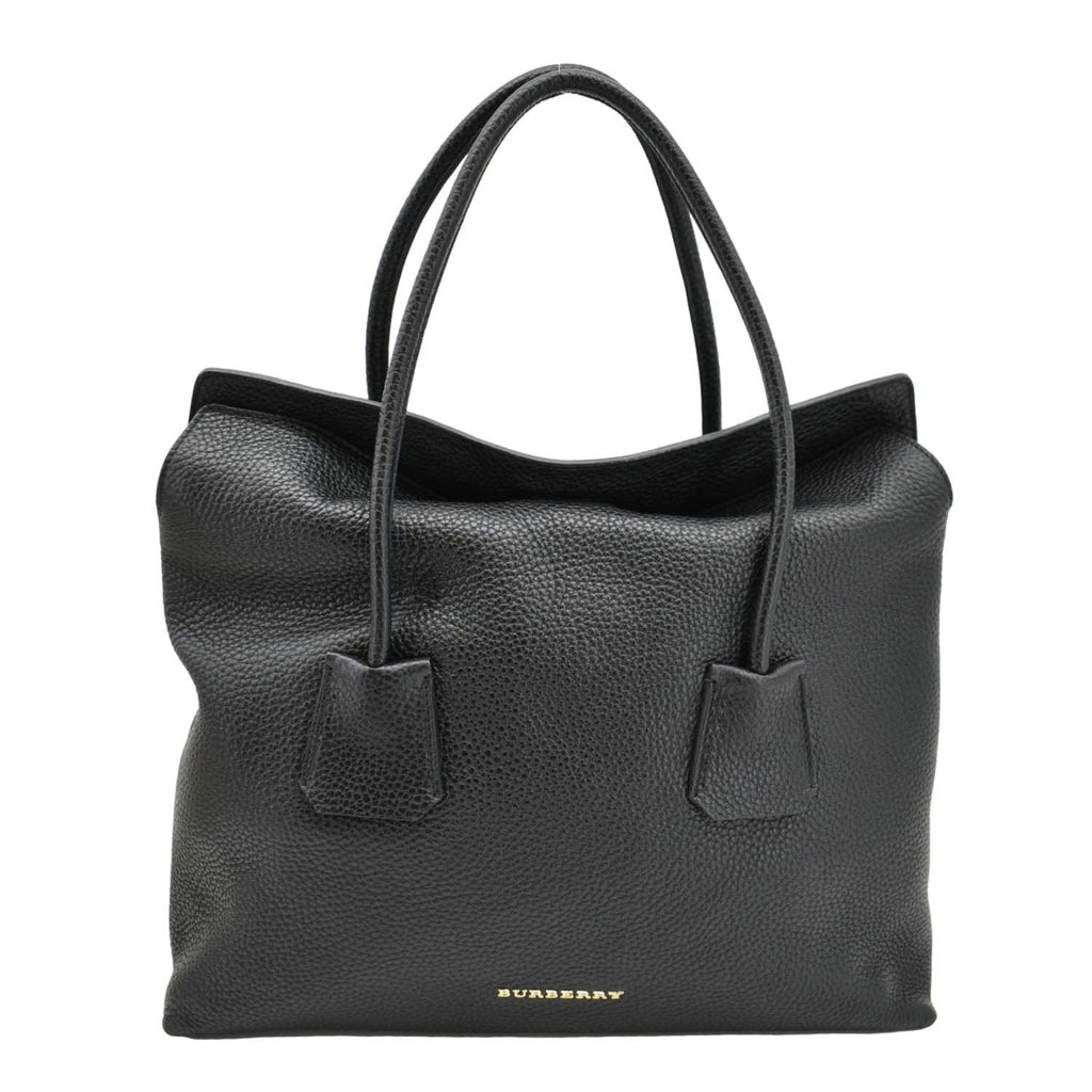 BURBERRY Baynard Medium Grainy Calfskin Leather Tote Bag Black