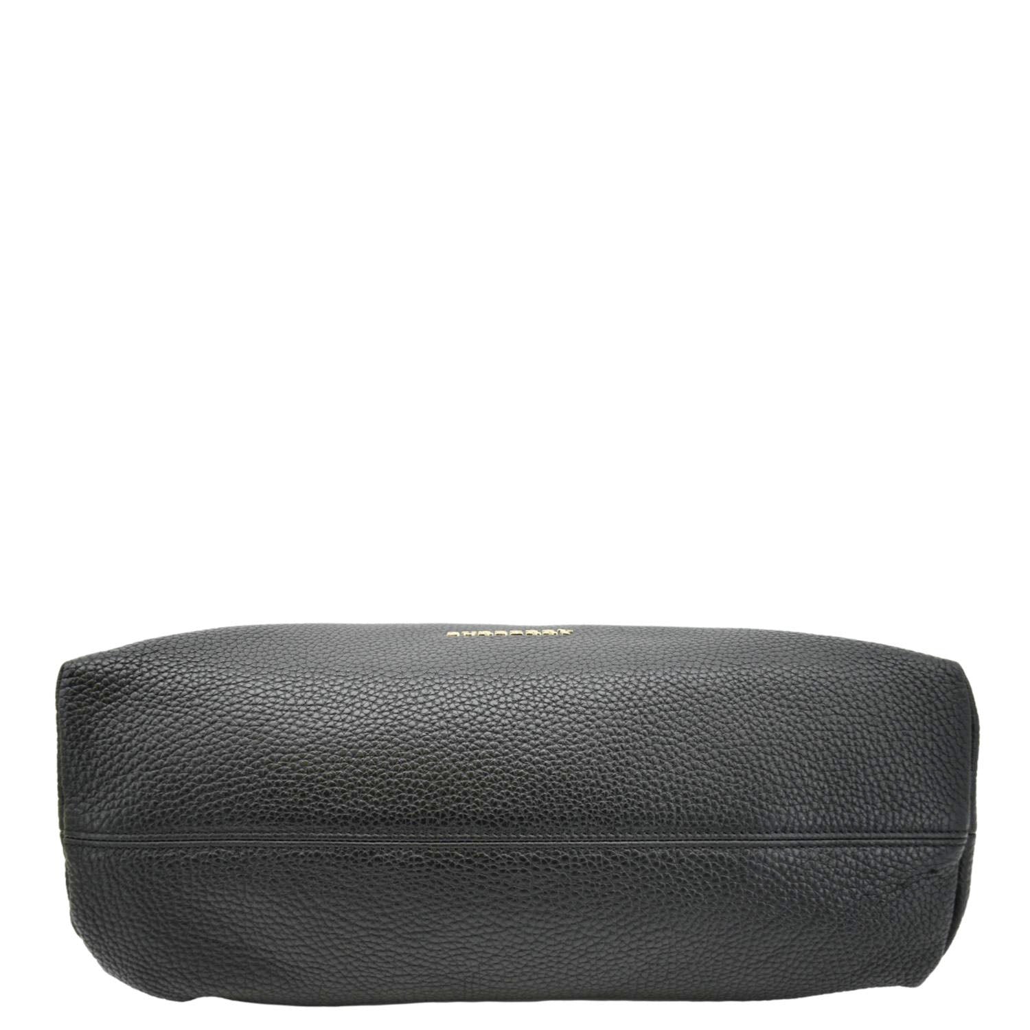 BURBERRY Baynard Medium Grainy Calfskin Leather Tote Bag Black