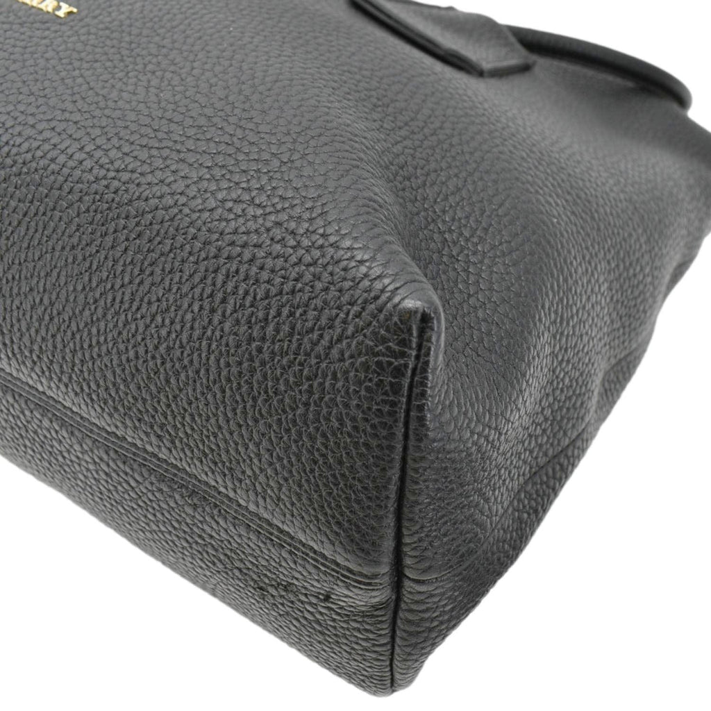 BURBERRY Baynard Medium Grainy Calfskin Leather Tote Bag Black