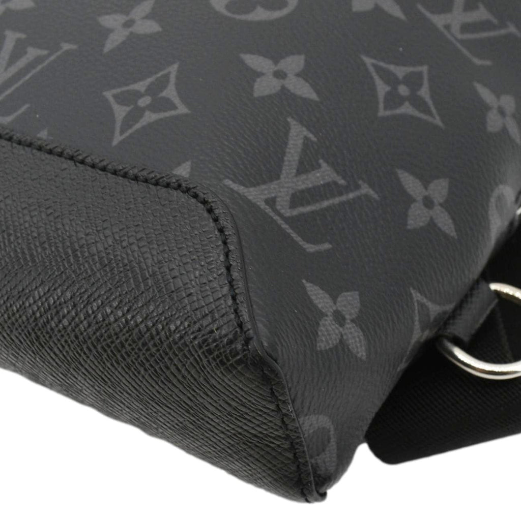 LOUIS VUITTON Duo Sling Taigarama Backpack Bag Black