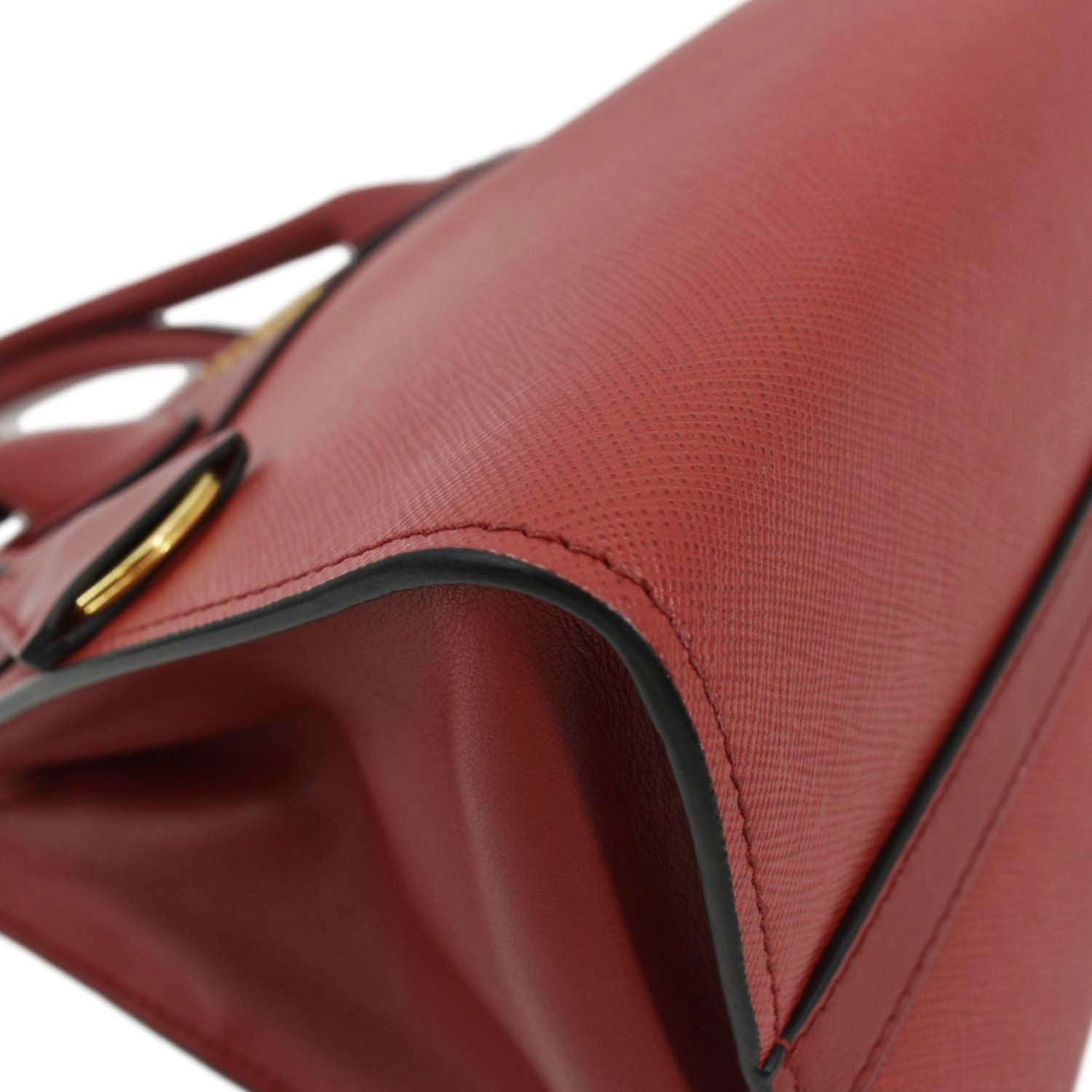 PRADA Paradigme Saffiano Leather Tote Shoulder Bag Red