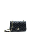 Chanel Mini Rectangular Flap Bag Lambskin Black L(Microchip）