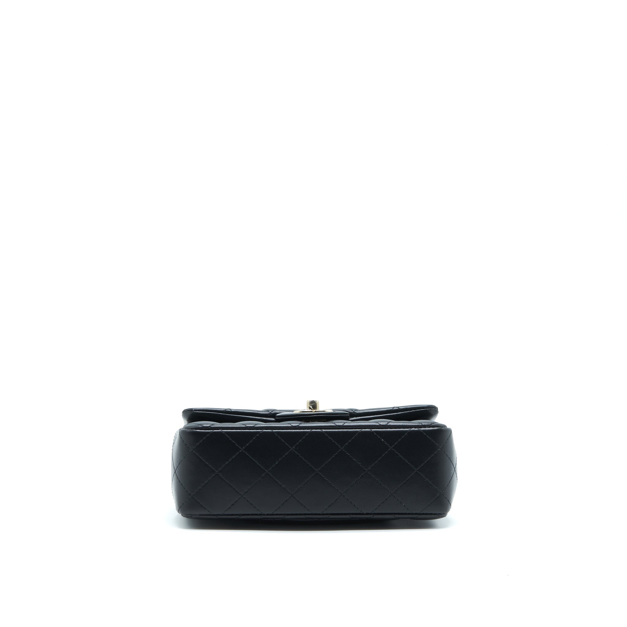Chanel Mini Rectangular Flap Bag Lambskin Black L(Microchip）