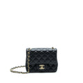 Chanel Mini Square Flap Bag Lambskin Black L