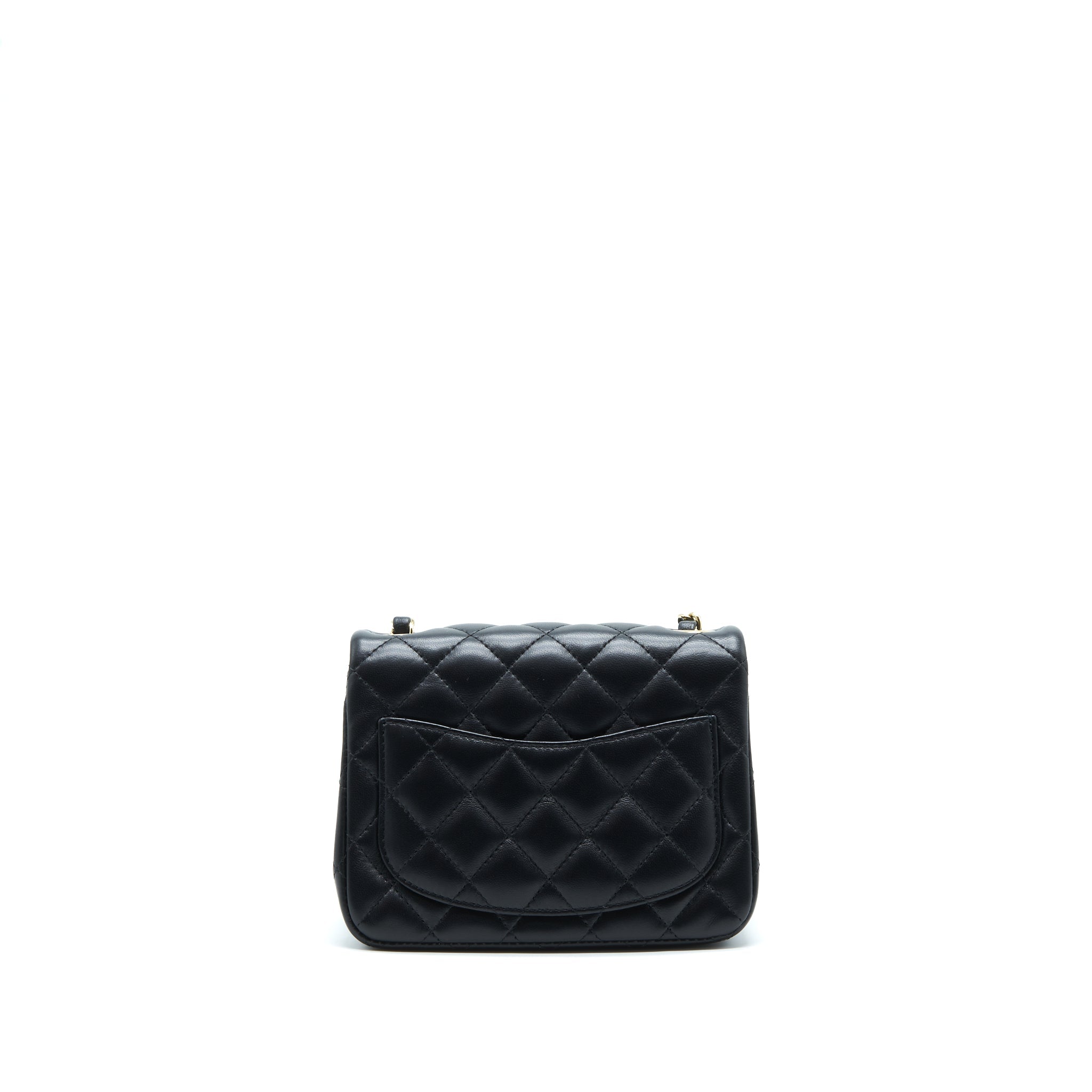 Chanel Mini Square Flap Bag Lambskin Black L