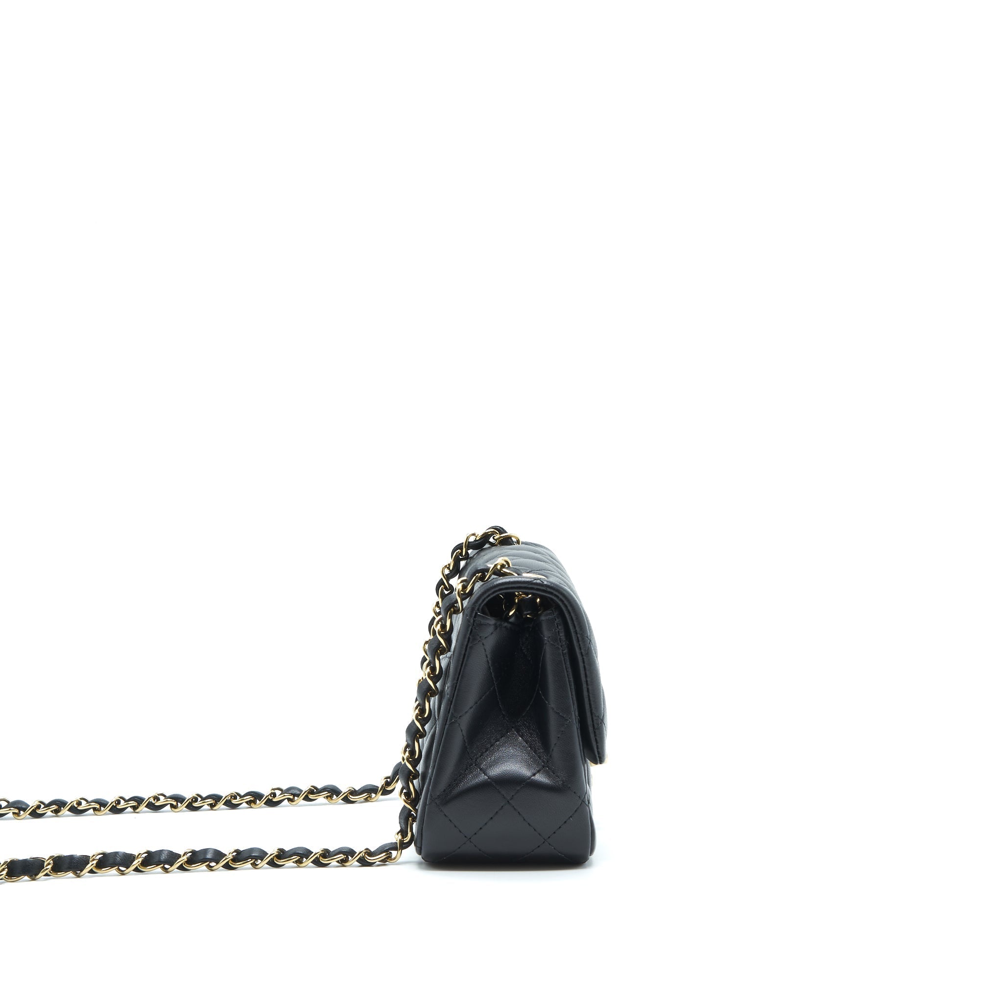 Chanel Mini Square Flap Bag Lambskin Black L