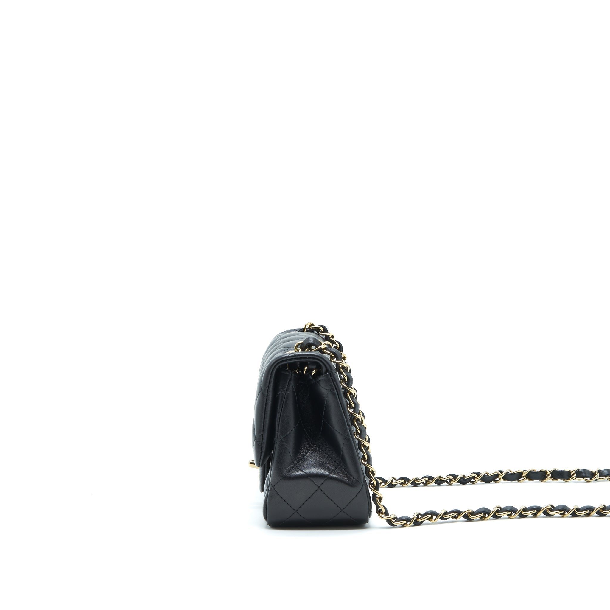 Chanel Mini Square Flap Bag Lambskin Black L