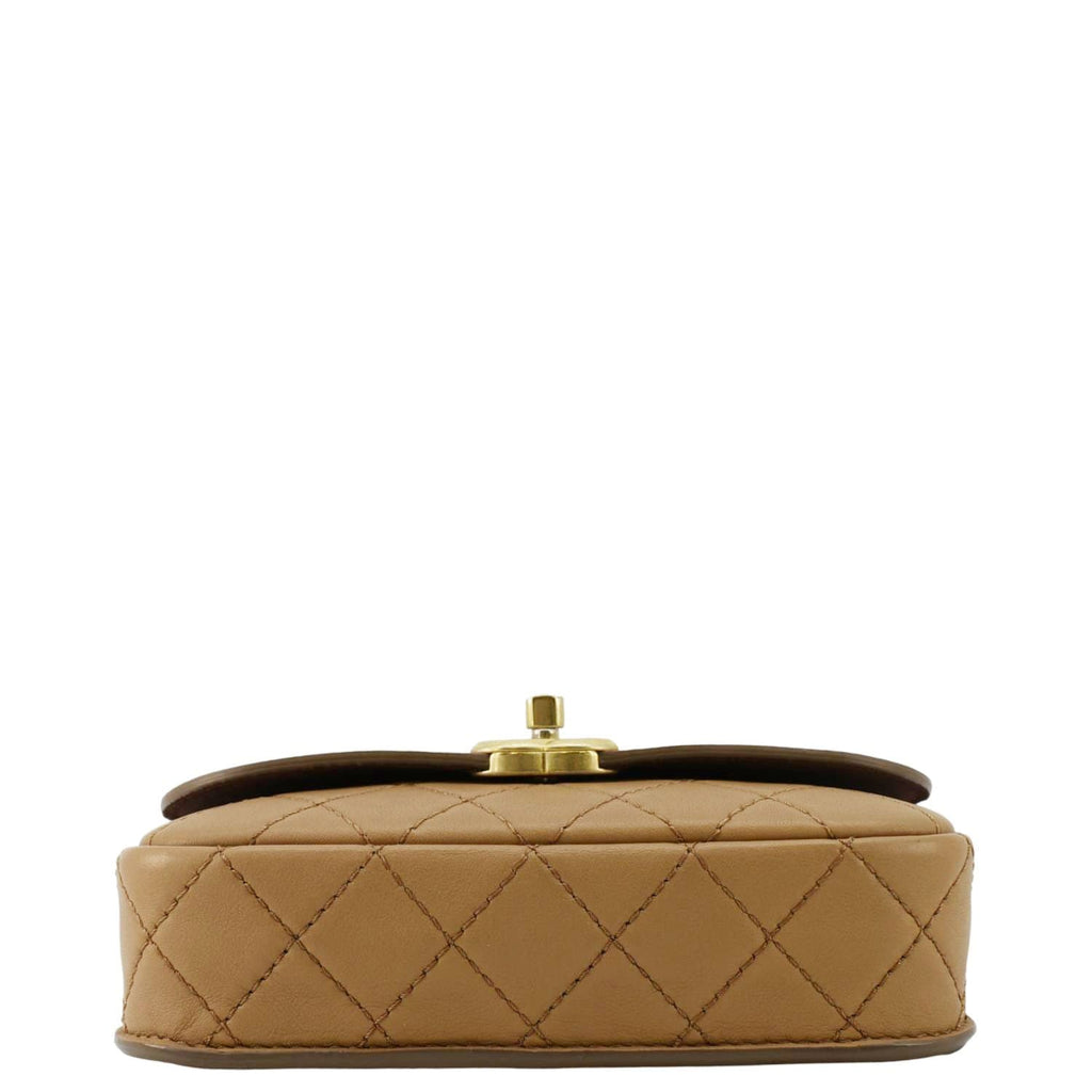 CHANEL Multi Pouching Flap With Coin Purse Quilted Calfskin Leather Crossbody Bag Brown