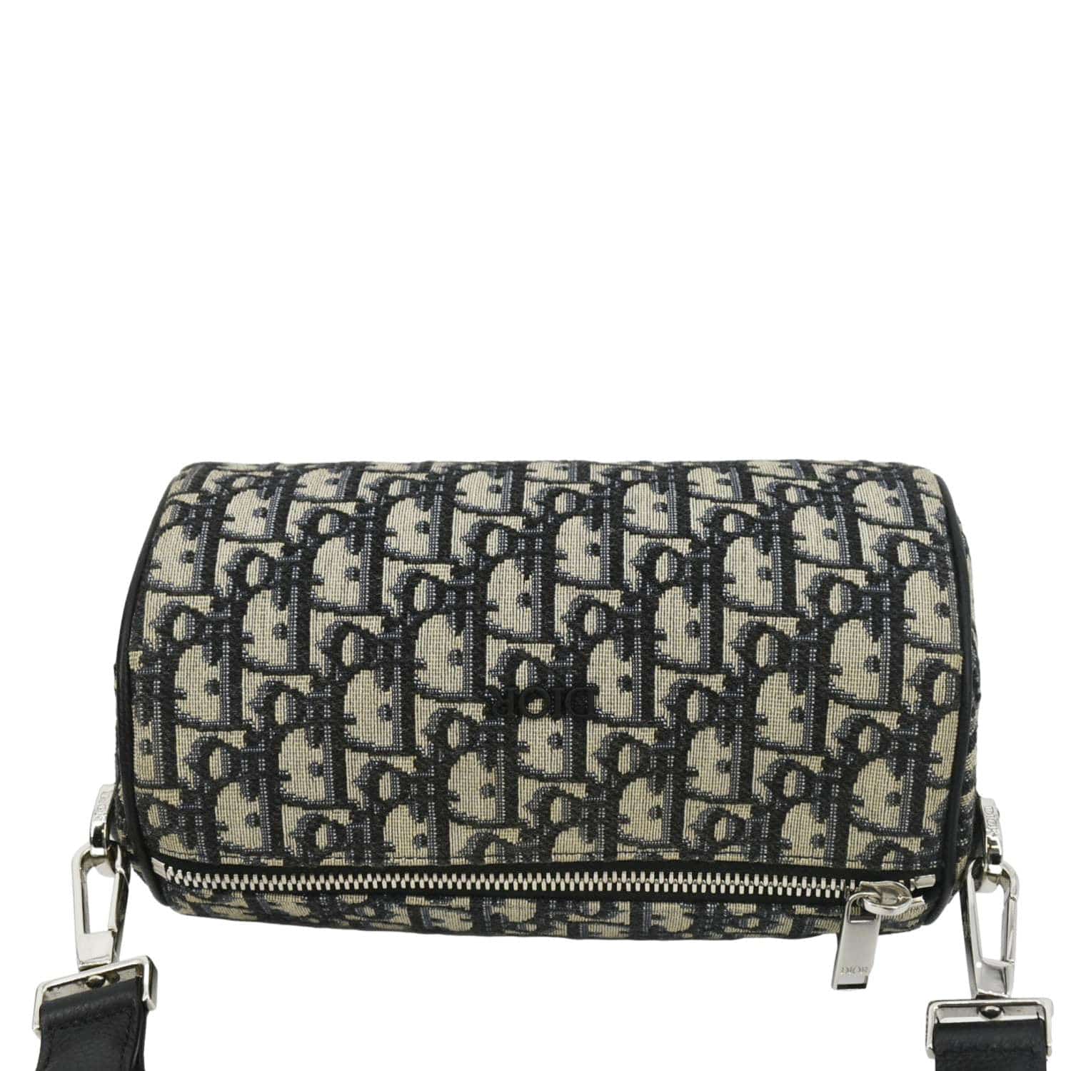 CHRISTIAN DIOR Roller Oblique Canvas Messenger Bag Navy Blue