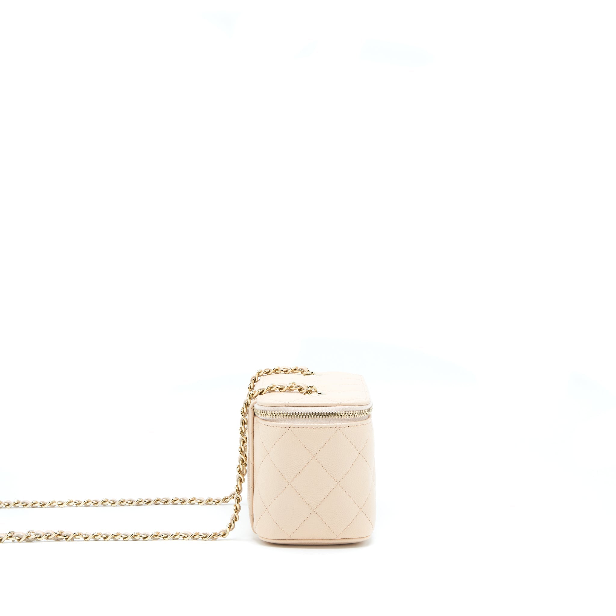 Chanel Long Vanity Case Caviar Nude Pink L