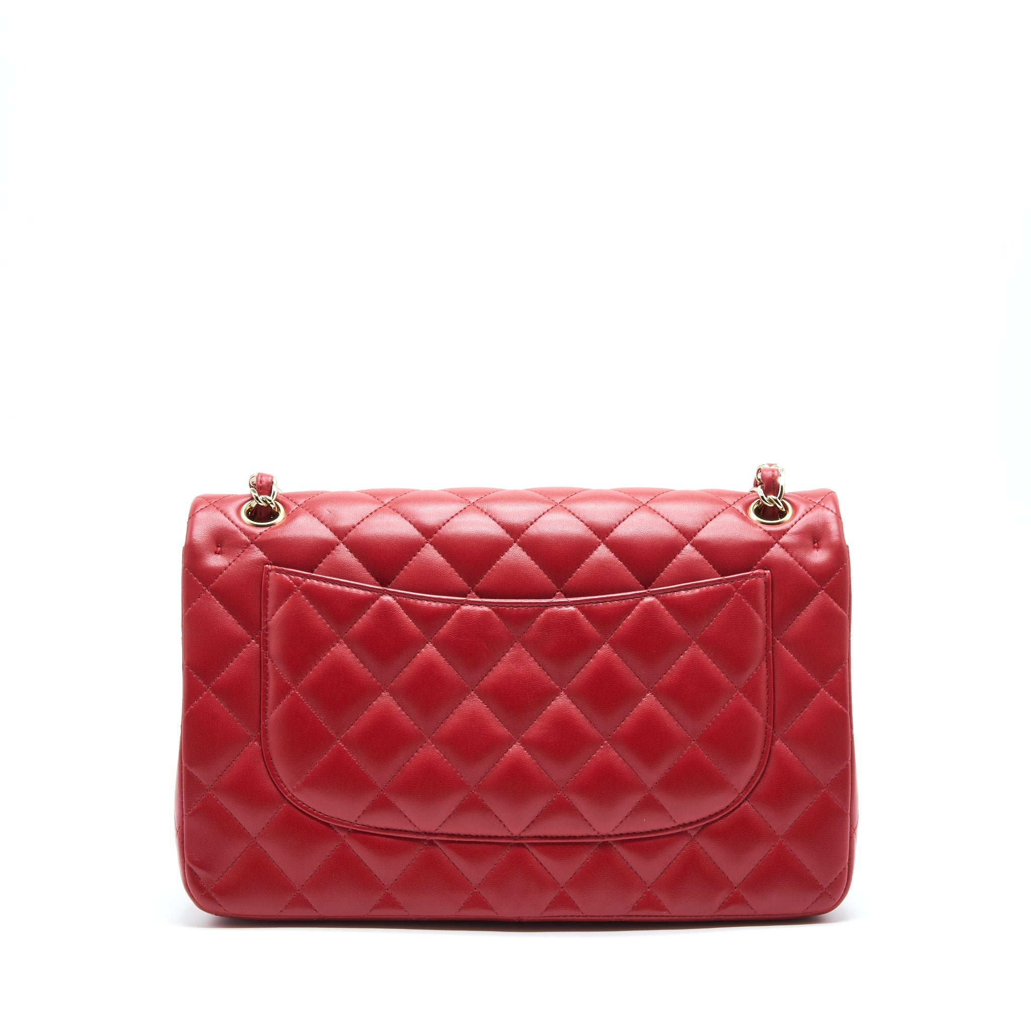 Chanel Classic Jumbo Double Flap Bag Lambskin Red L