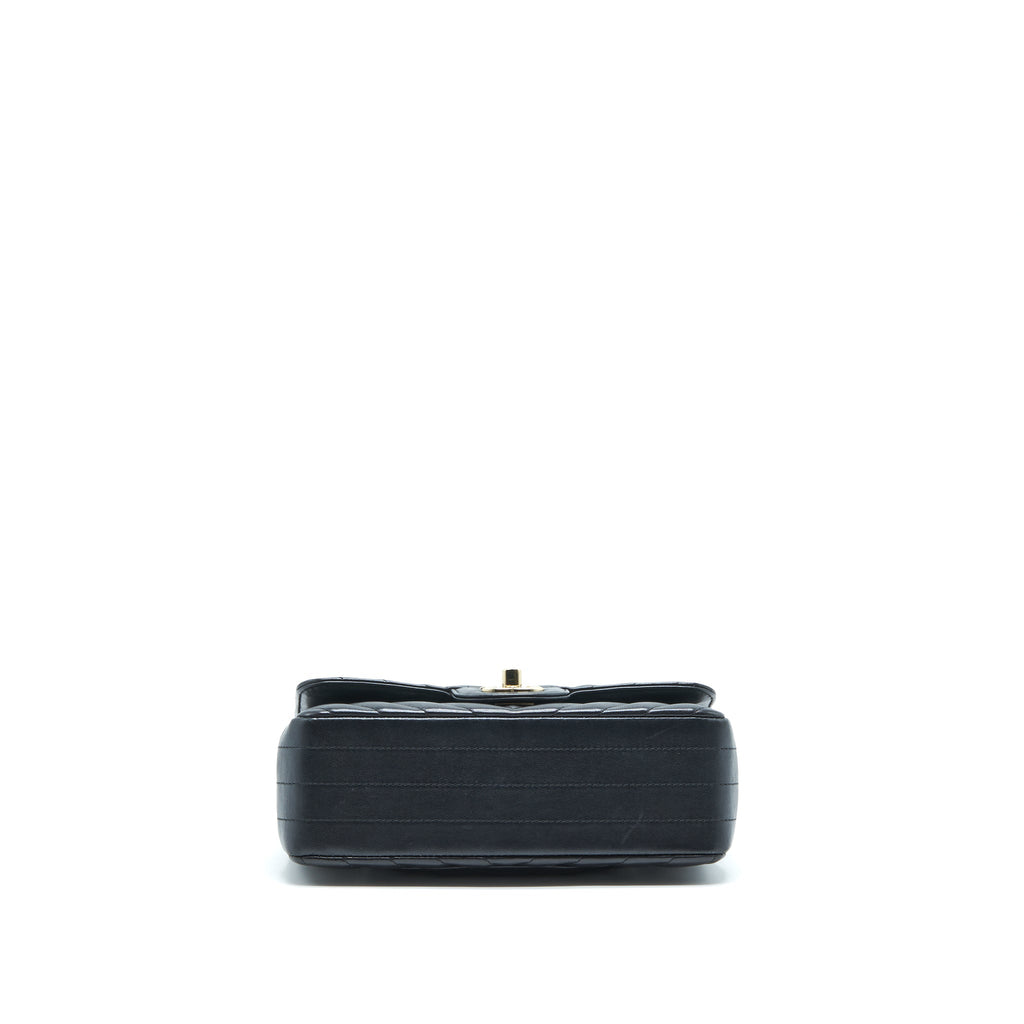 Chanel Chevron Mini Rectangular Flap Bag Lambskin Black L