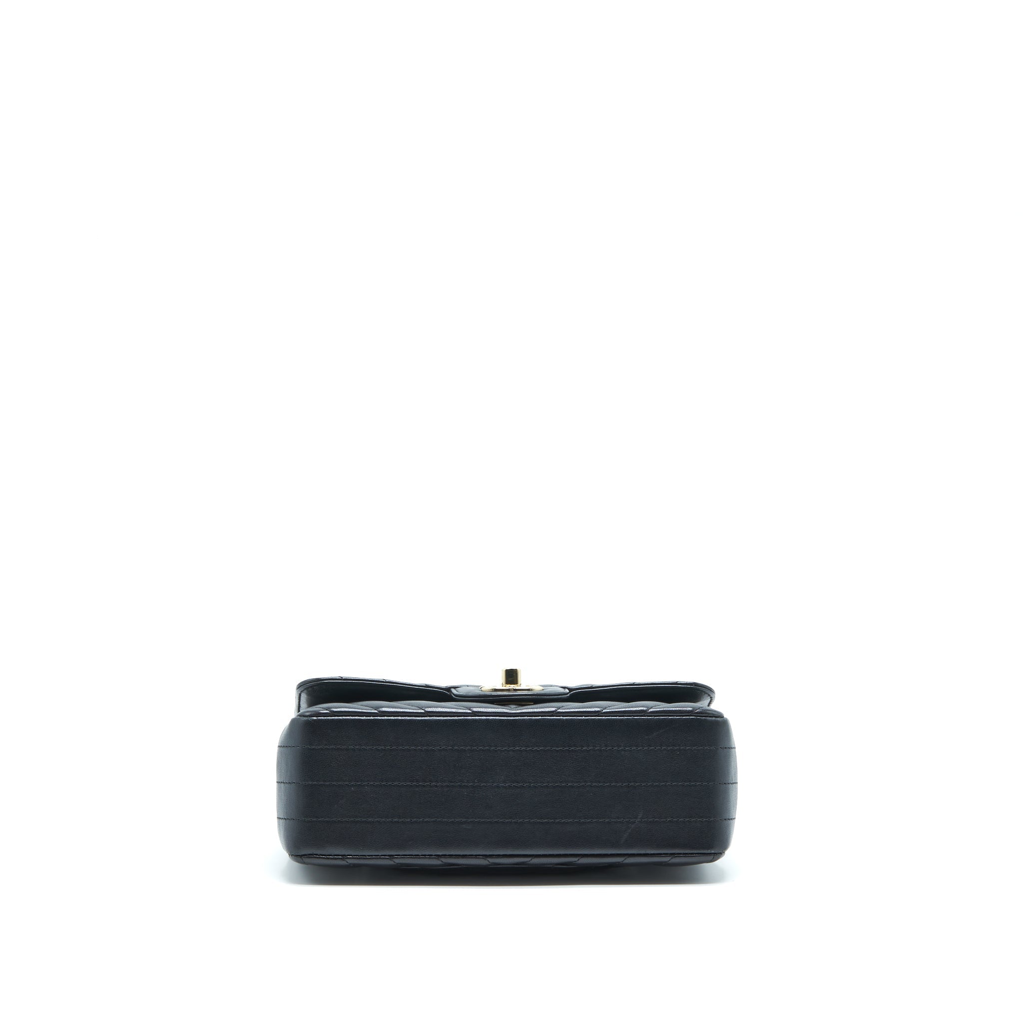 Chanel Chevron Mini Rectangular Flap Bag Lambskin Black L