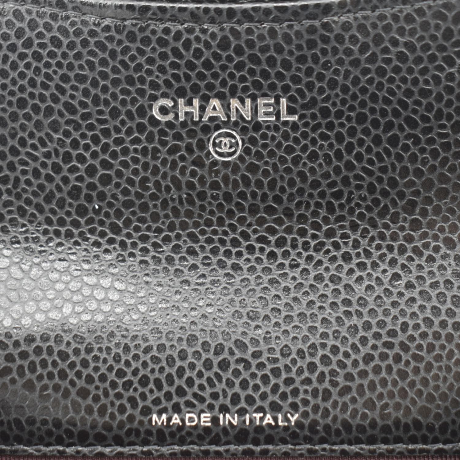 CHANEL Flap Quilted Caviar Leather Card Holder Black