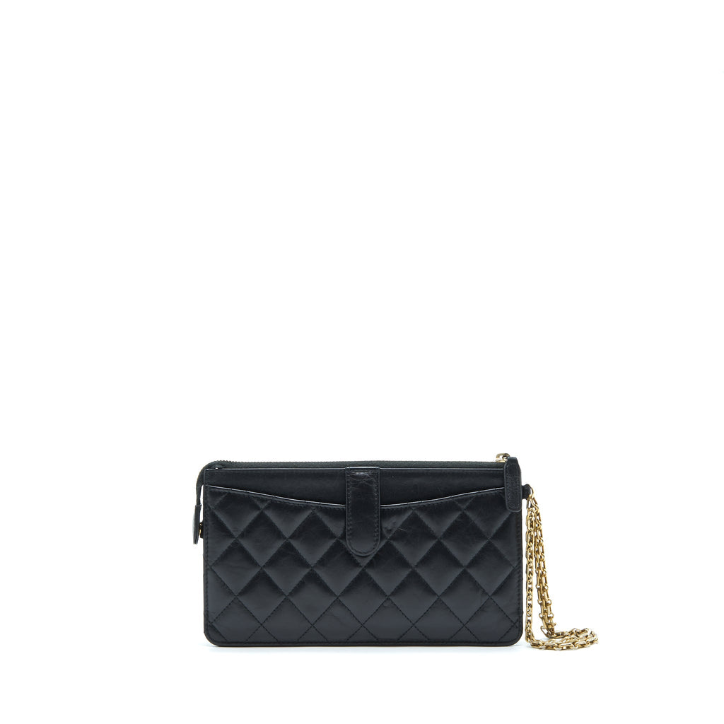 Chanel Reissue Zippy Pouch Quilted Calfskin Black Ruthenium